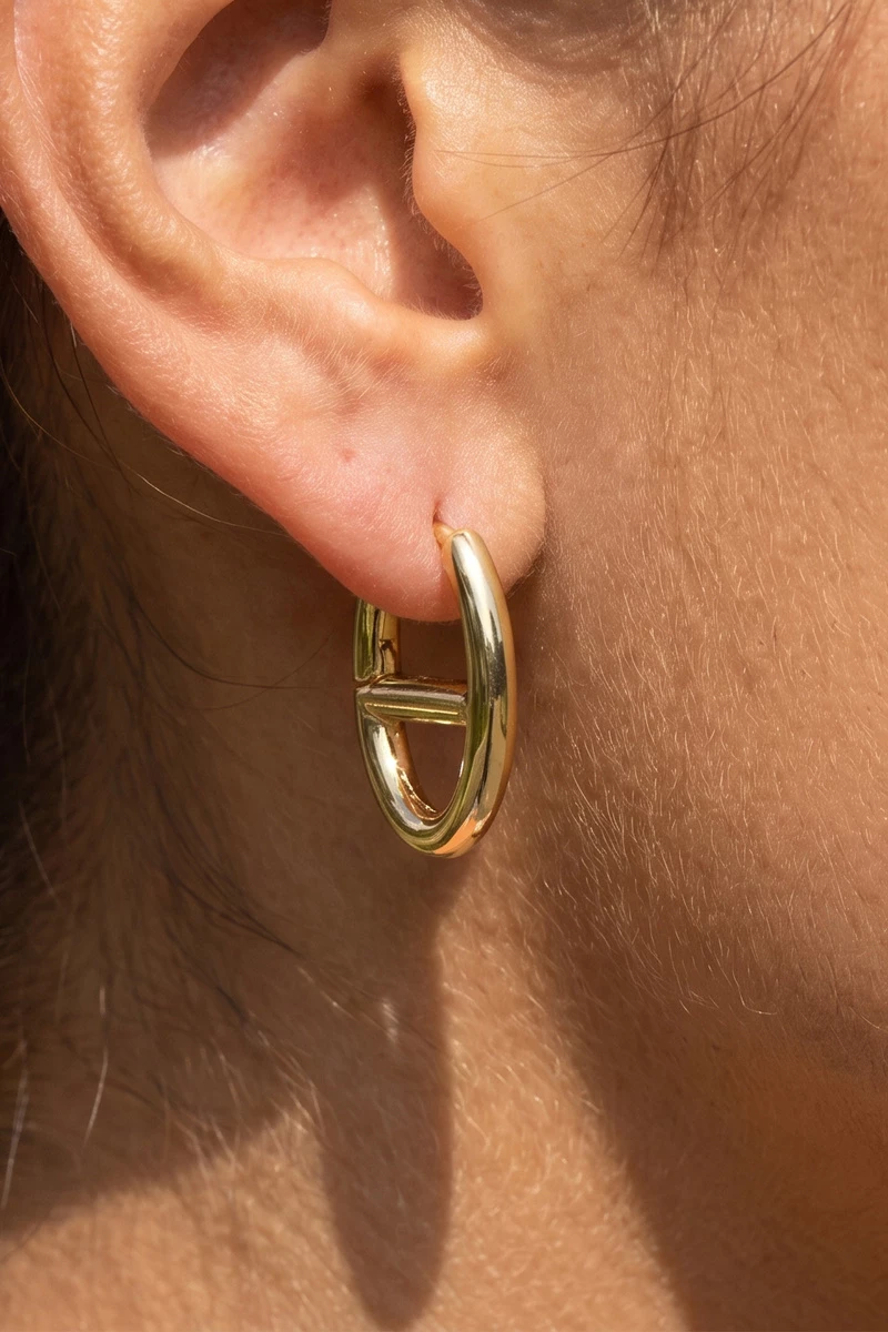 Gold Dipped Mariner Link Chunky Hoop Earrings