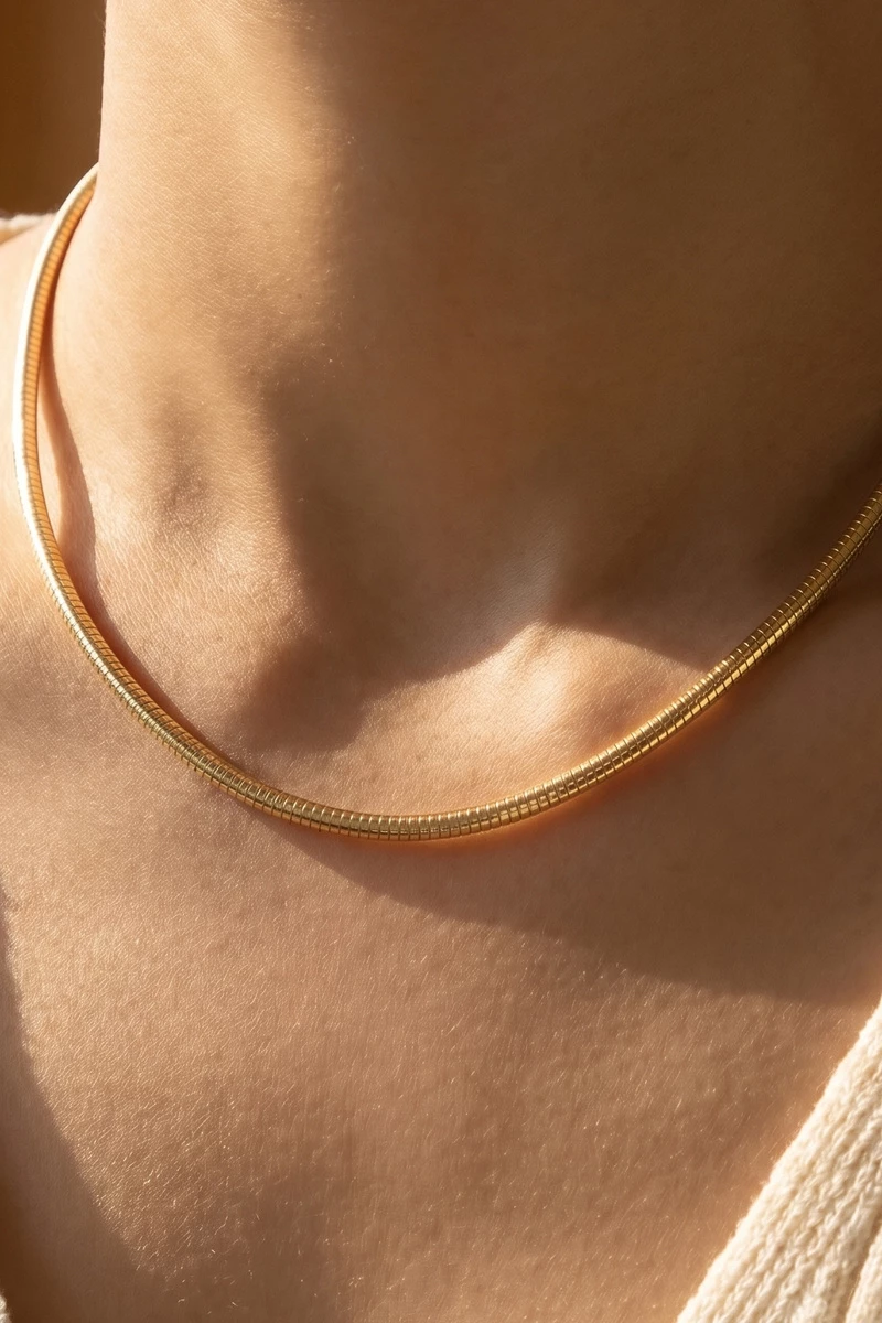 Gold Dipped Snake Chain Adjustable Necklace