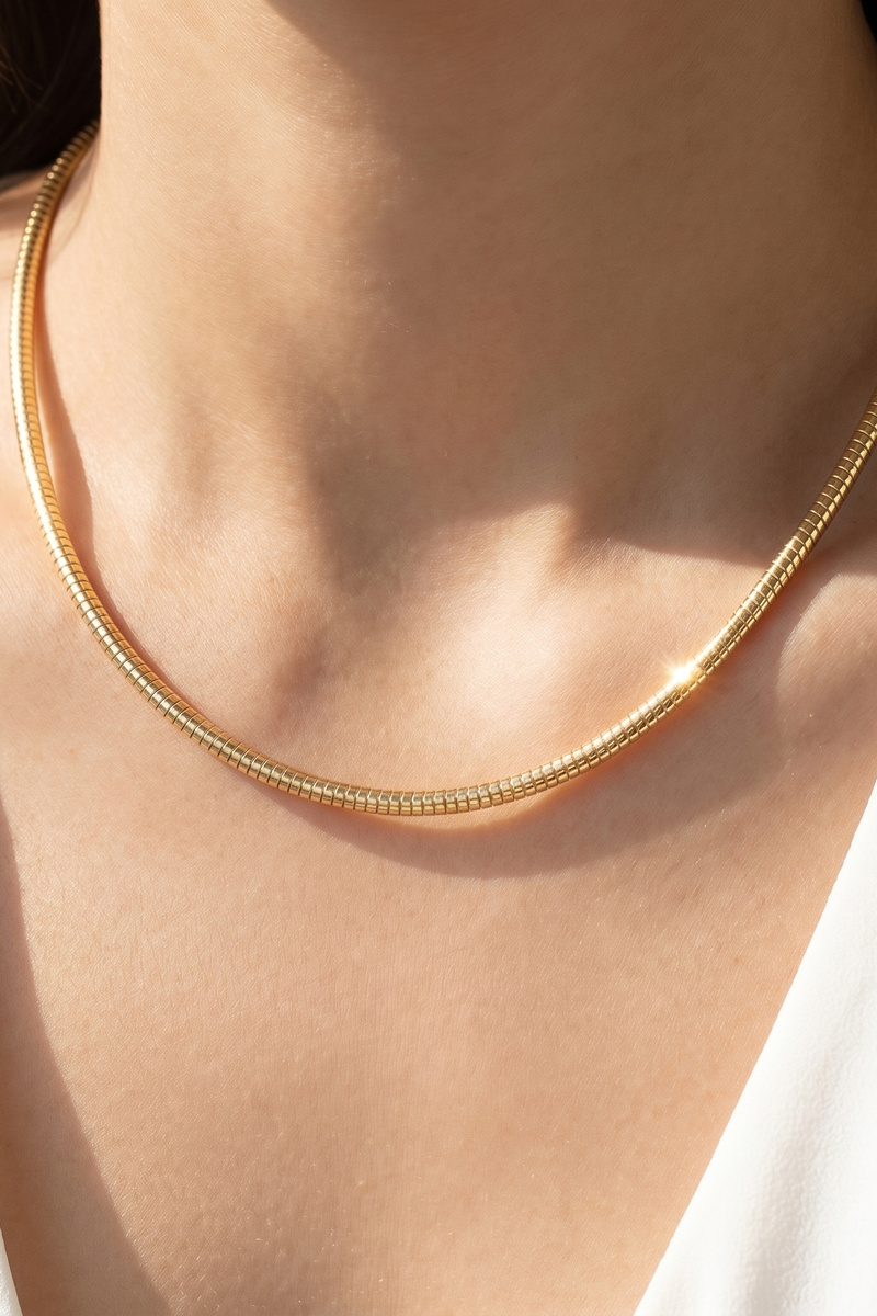 Omega Snake Chain Minimalist Necklace