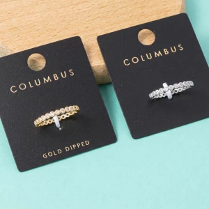 Gold Dipped Dainty Bezel Cz Eternity Band Ring