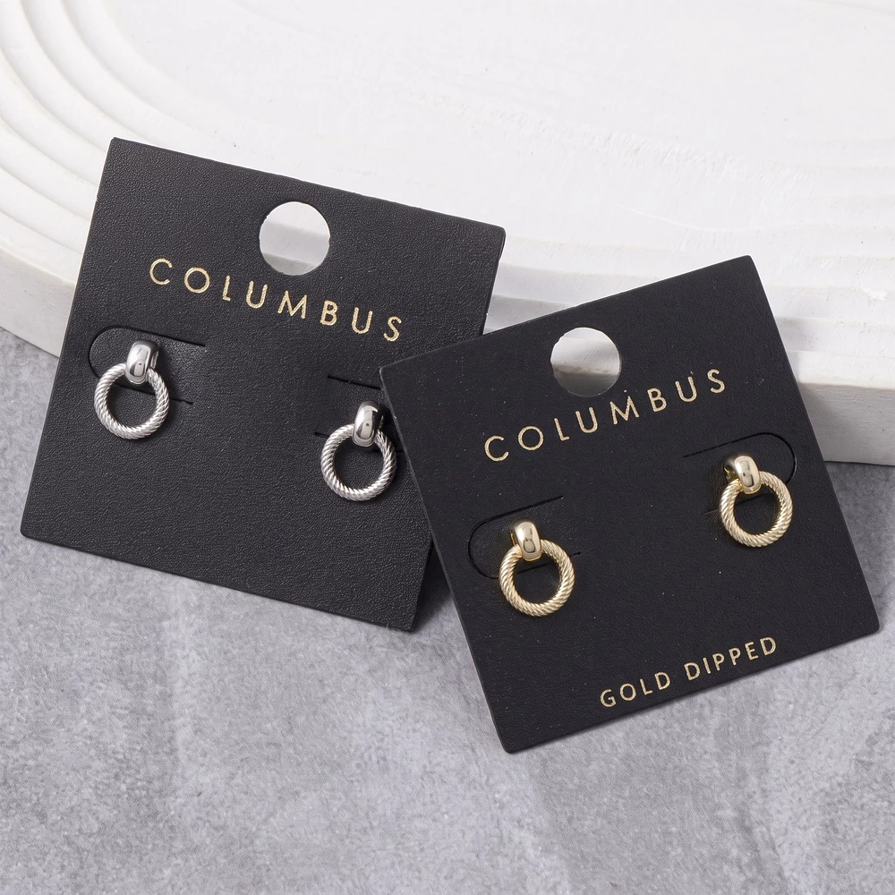 Gold Dipped Mini Rope Door Knocker Earrings