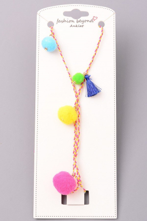 Pom Poms Tassels Ankle Wrap Anklet