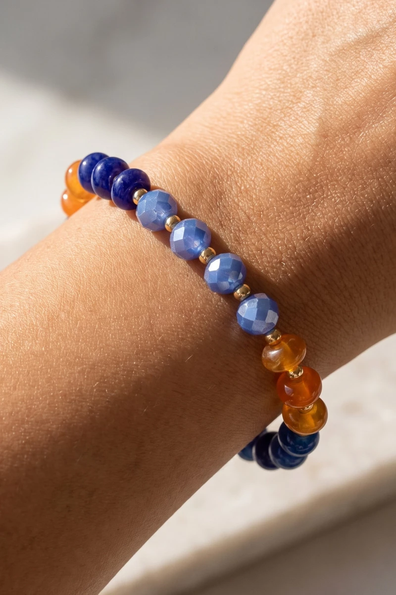 Semi Precious Stone Beaded Stretch Bracelet