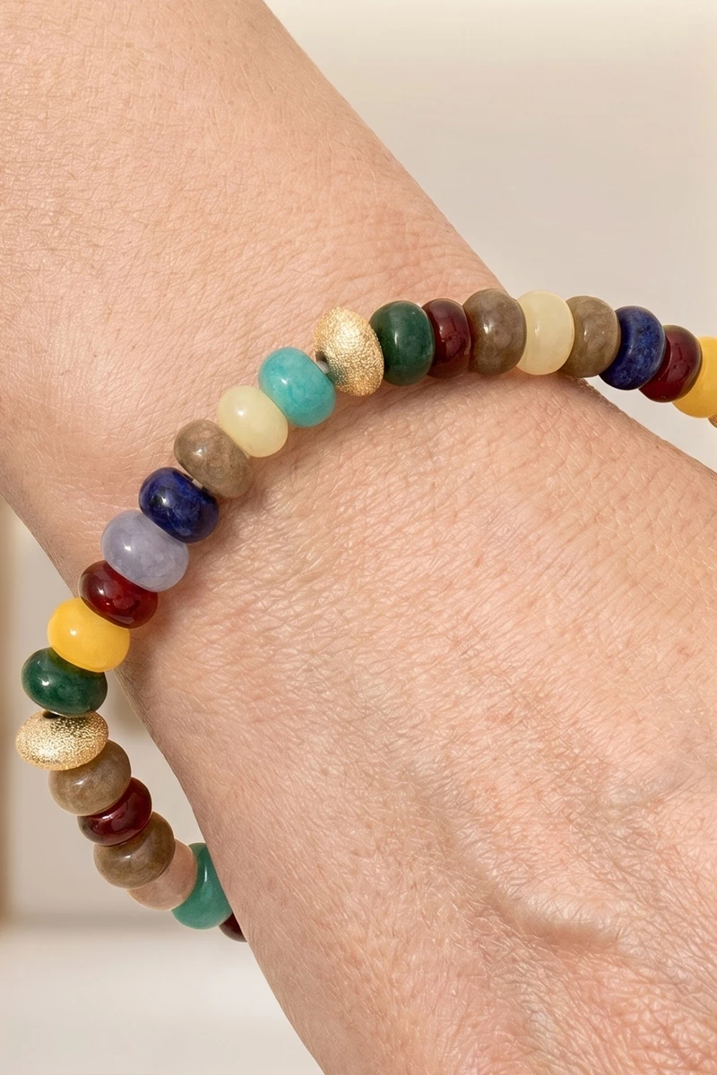 Mixed Semi Precious Stone Beaded Bracelet