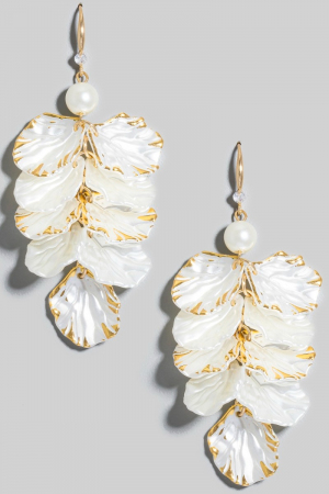 Acrylic Pearl Petals Dangle Earrings