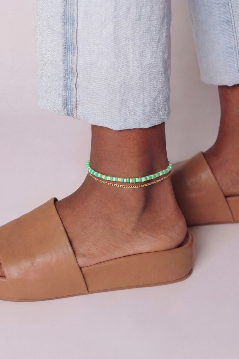 Layered Bead Snake Chain Anklet