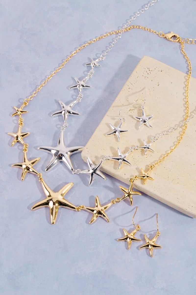 Sealife Starfish Charms Necklace Set