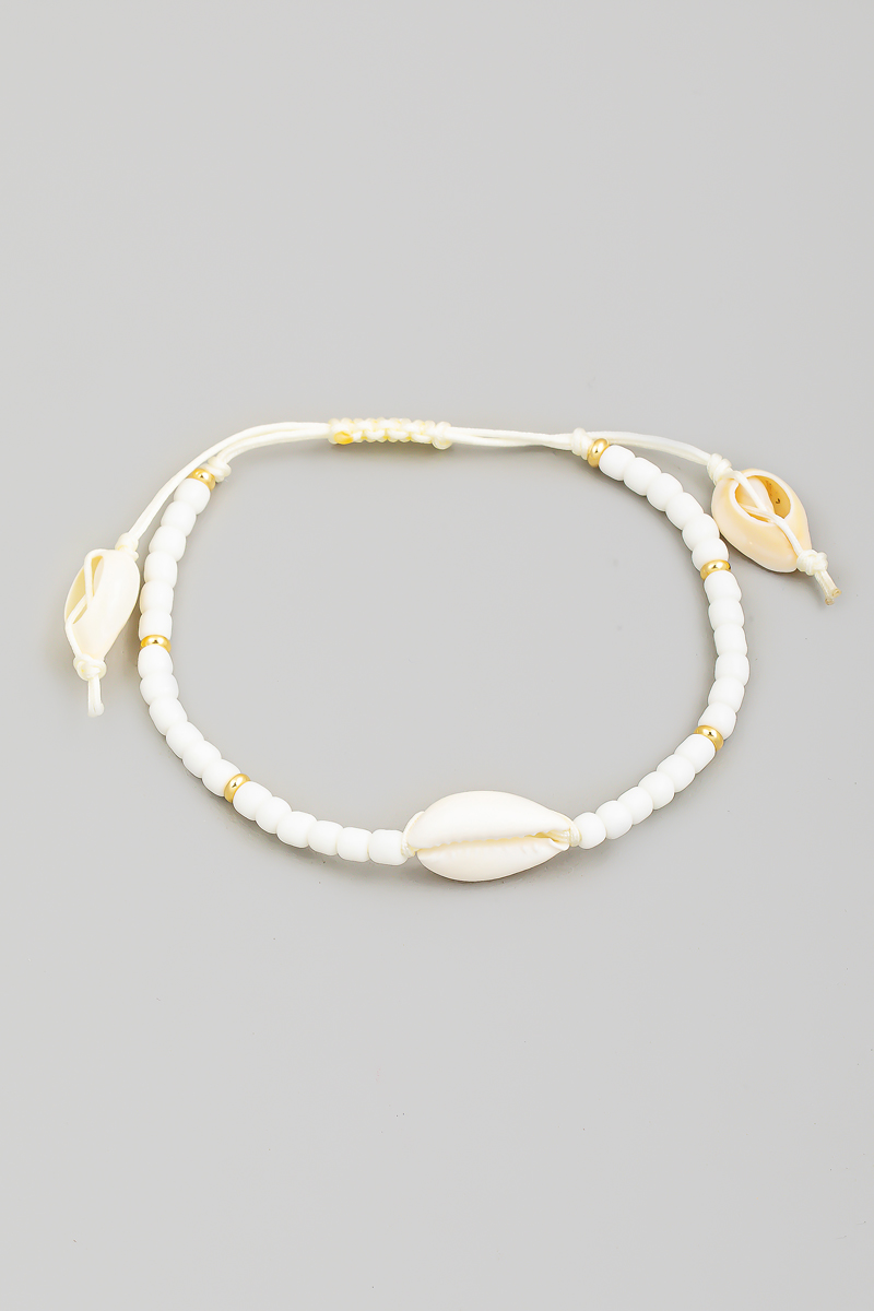 Puka Shell Charms Beaded Cord Bracelet