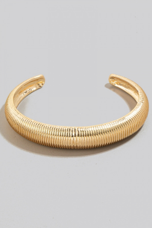 Ridged Metallic Cuff Bracelet