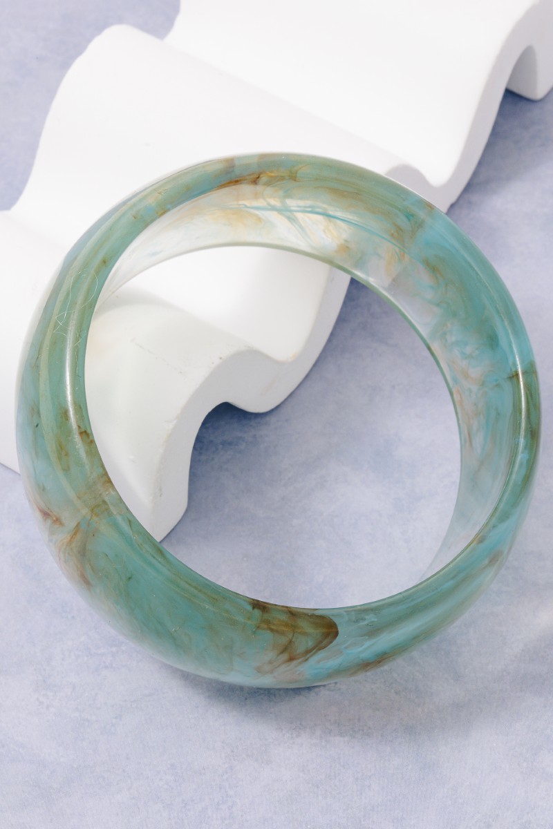 Turquoise Resin Thick Bangle Bracelet
