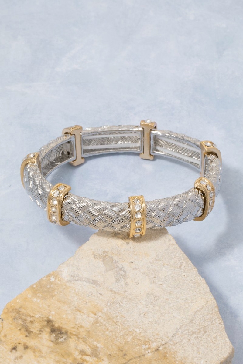Two Tone Metallic Elastic Bracelet
