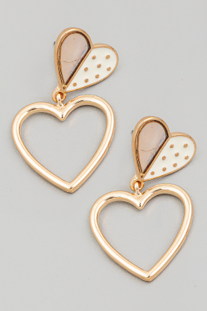 Mini Heart Cutout Drop Earrings