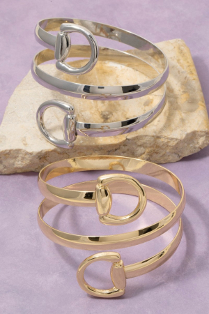 Double Horse Bit Ring Bangle Bracelet