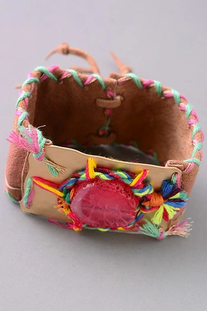 Tribal Inspired Leather Bracelet