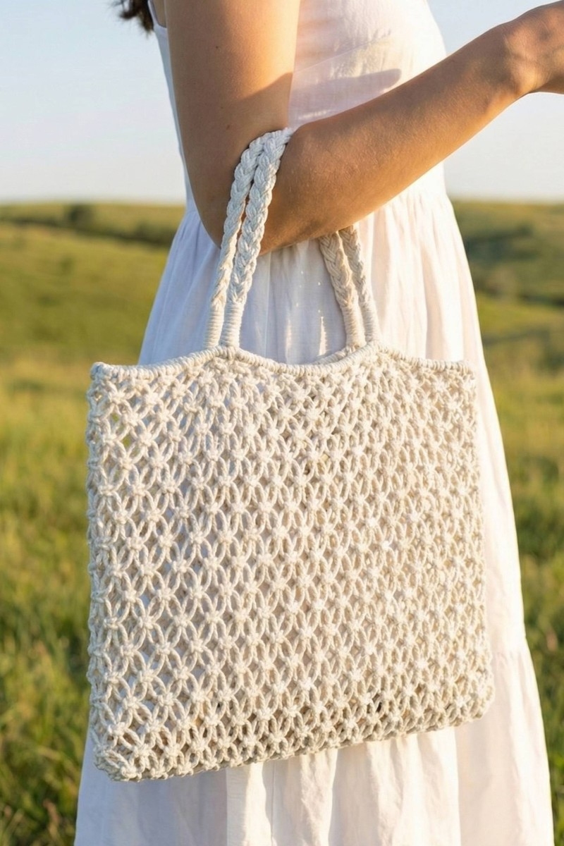 Braided Square Tote Bag