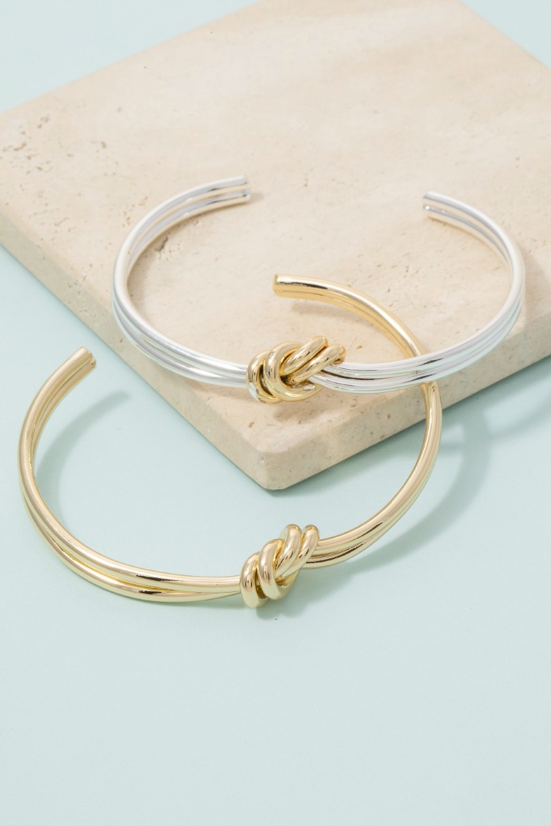 Layered Wire Knot Cuff Bracelet