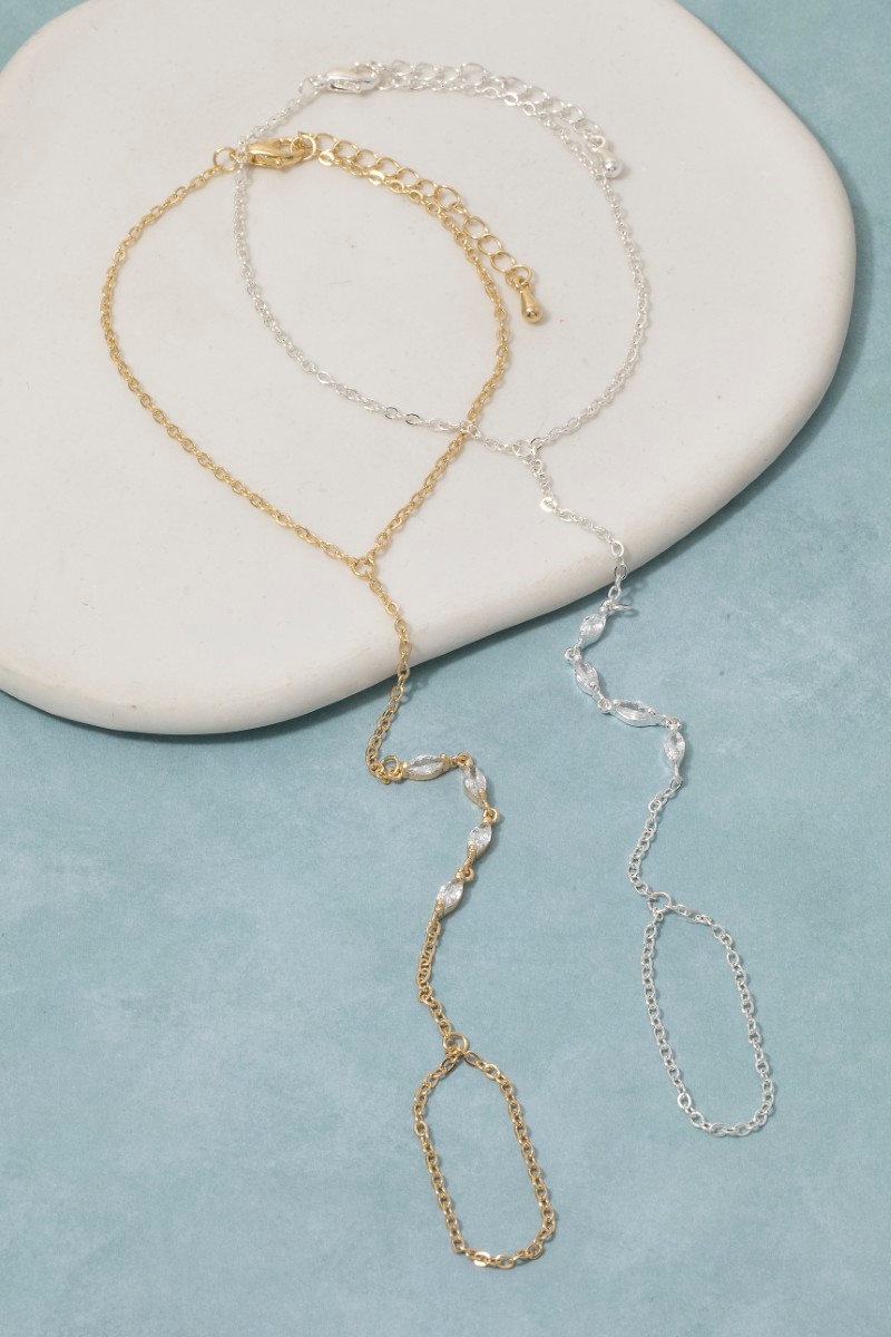 Marquise Cz Hand Chain Bracelet Ring