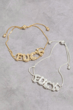 Bubble Letter Adjustable Bracelet