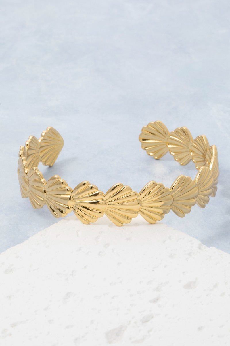 Mini Scallop Shell Cuff Bracelet