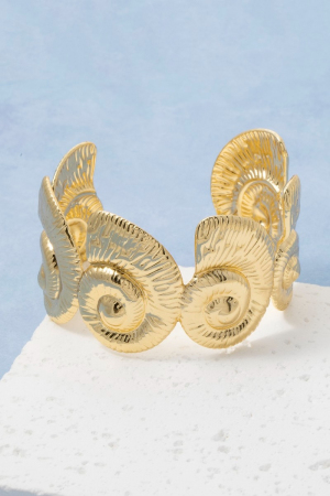 Nautilus Shell Wide Cuff Bracelet