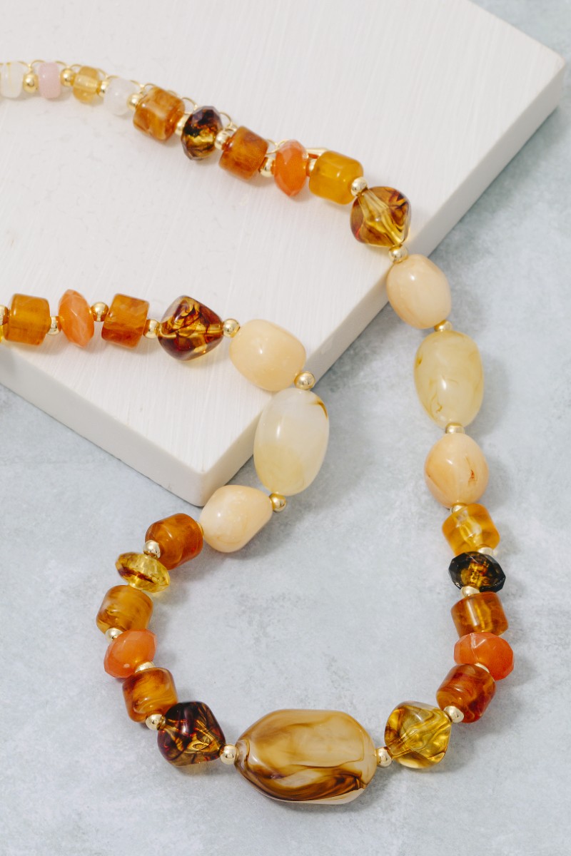 Earth Tones Epoxy Beaded Necklace