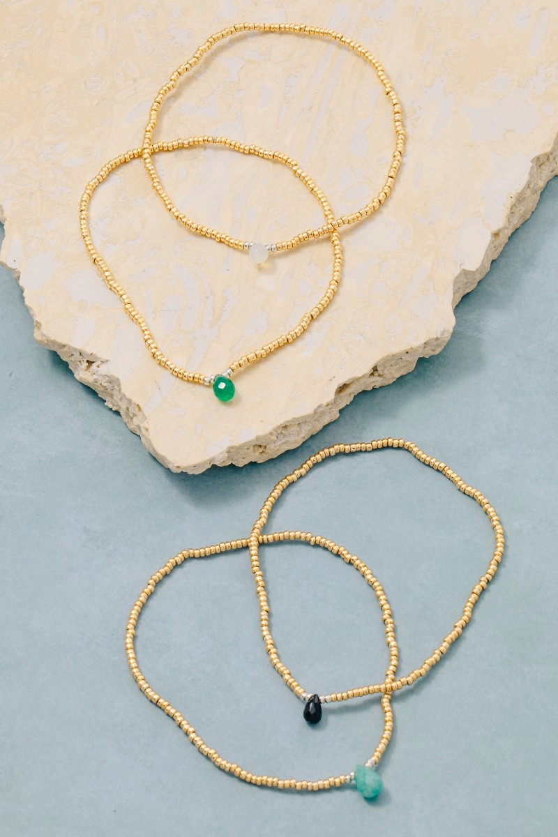 Beaded Teardrop Charm Bracelet