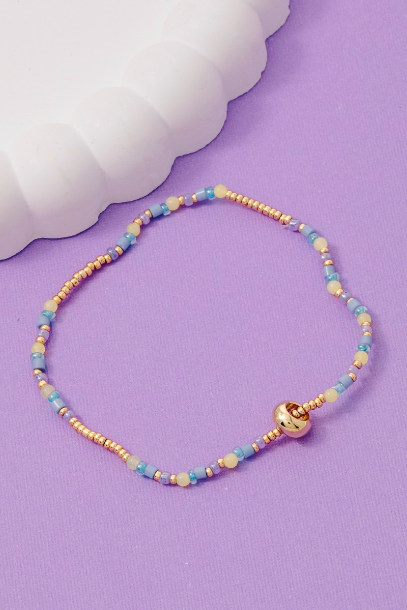 Stainless Steel And Glass Beads Mixed Bracelet