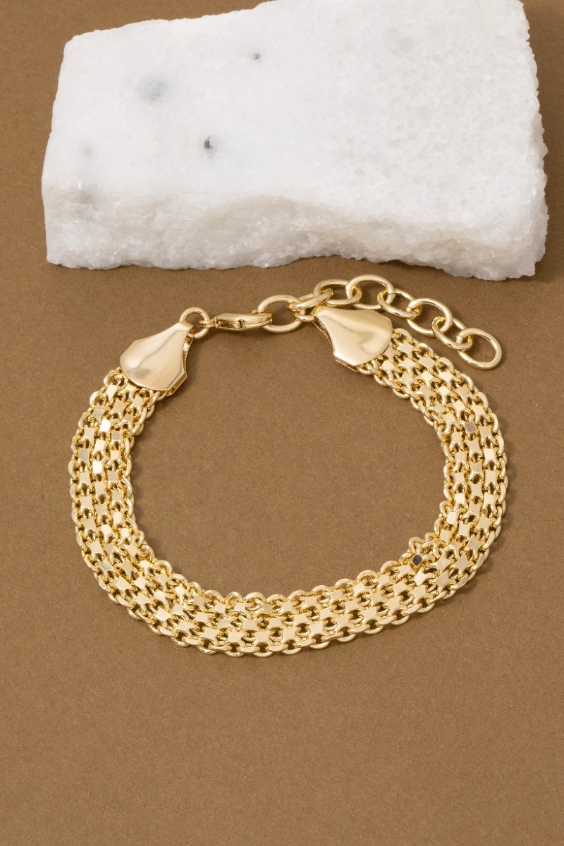 Multi-Strand Woven Chain Bracelet