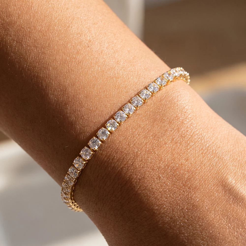 Prong Set Oval Cz Tennis Bracelet