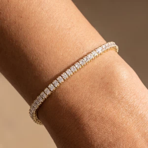 Rectangular Step Cut Cz Tennis Bracelet