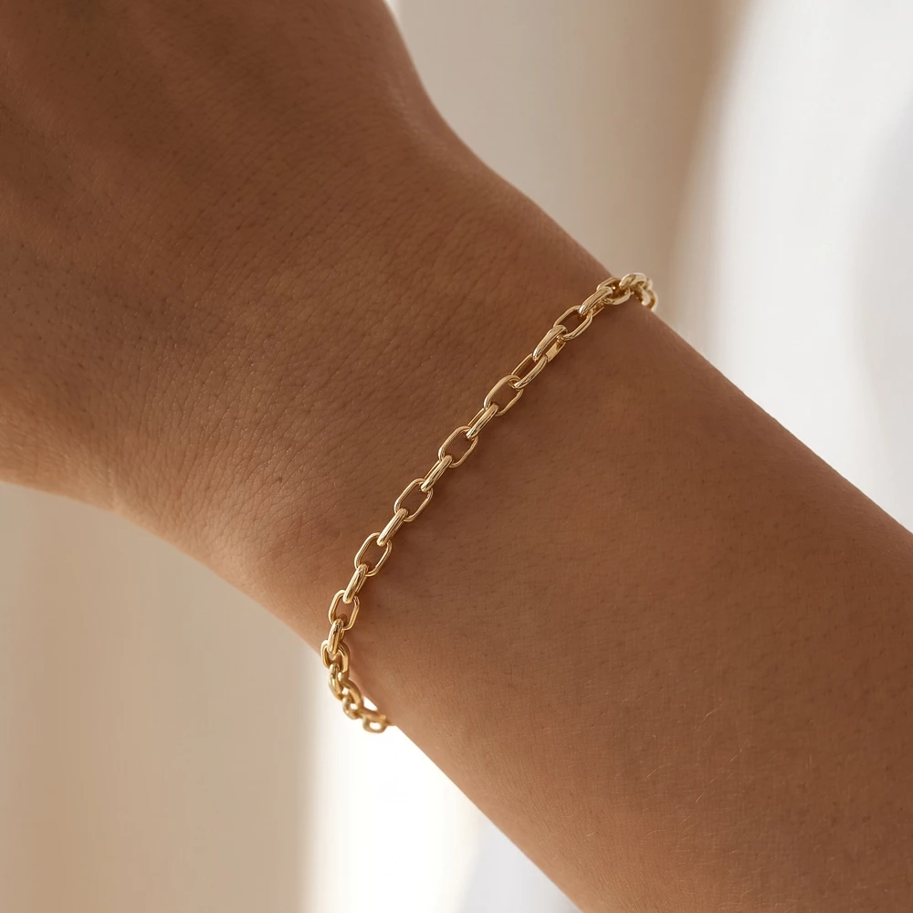 Dainty Rolo Link Chain Bracelet For Layering