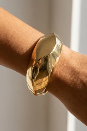 Smooth Domed Statement Bangle Bracelet