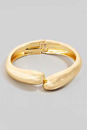 Rounded Edge Metallic Hinge Bangle Bracelet