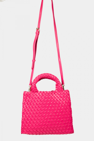 Braided Leather Square Bag