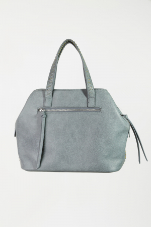 Fame Faux Leather Round Multi Panel Hand Bag