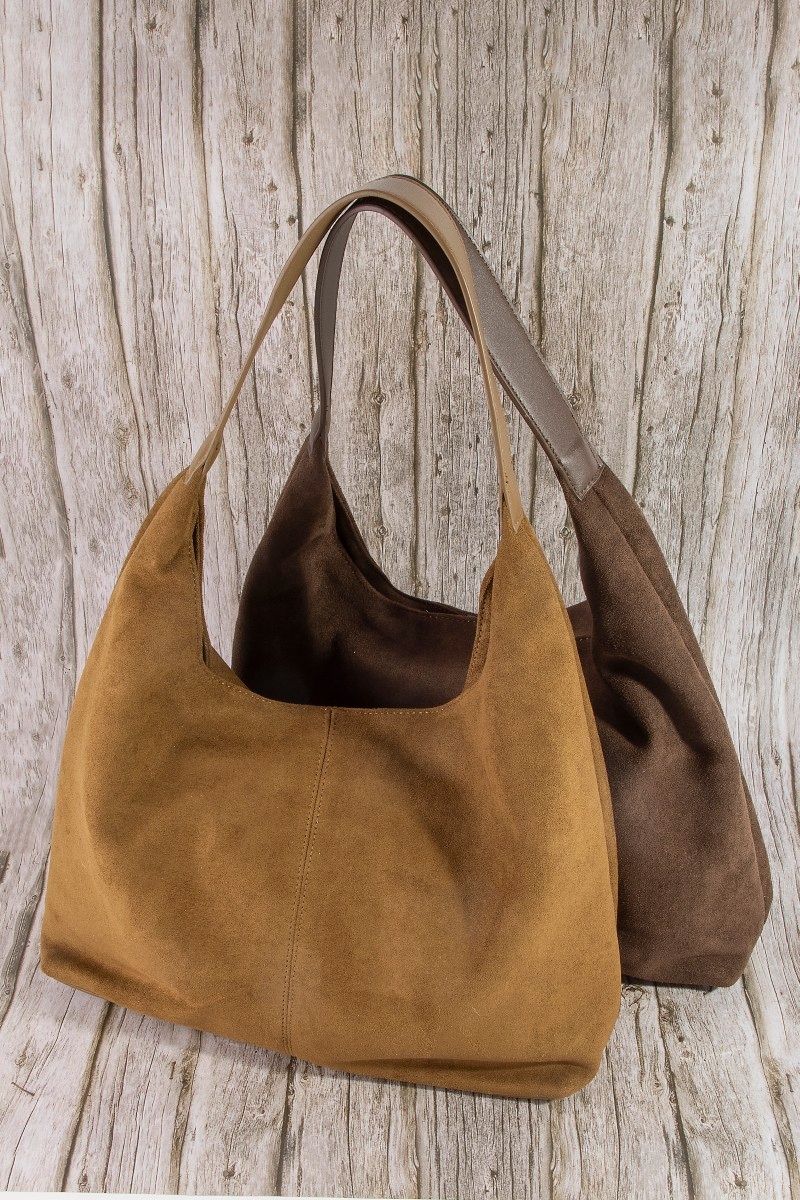 Oversized Minimalist Sude Hobo Shoulder Bag
