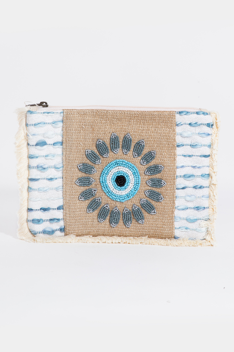Evil Eye Tassel Fringe Cosmetic Bag