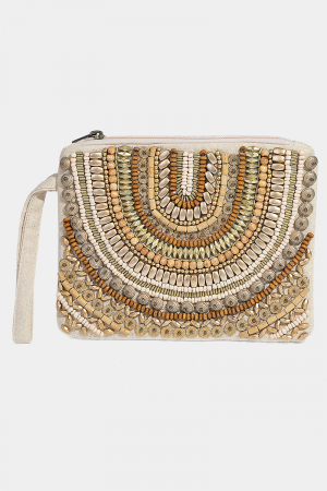 Boho Assorted Beaded Pattern Cosmetic Bag