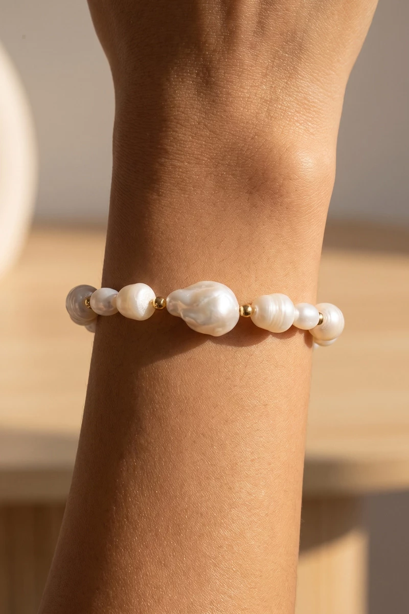 Baroque Freshwater Pearl Beaded Bracelet