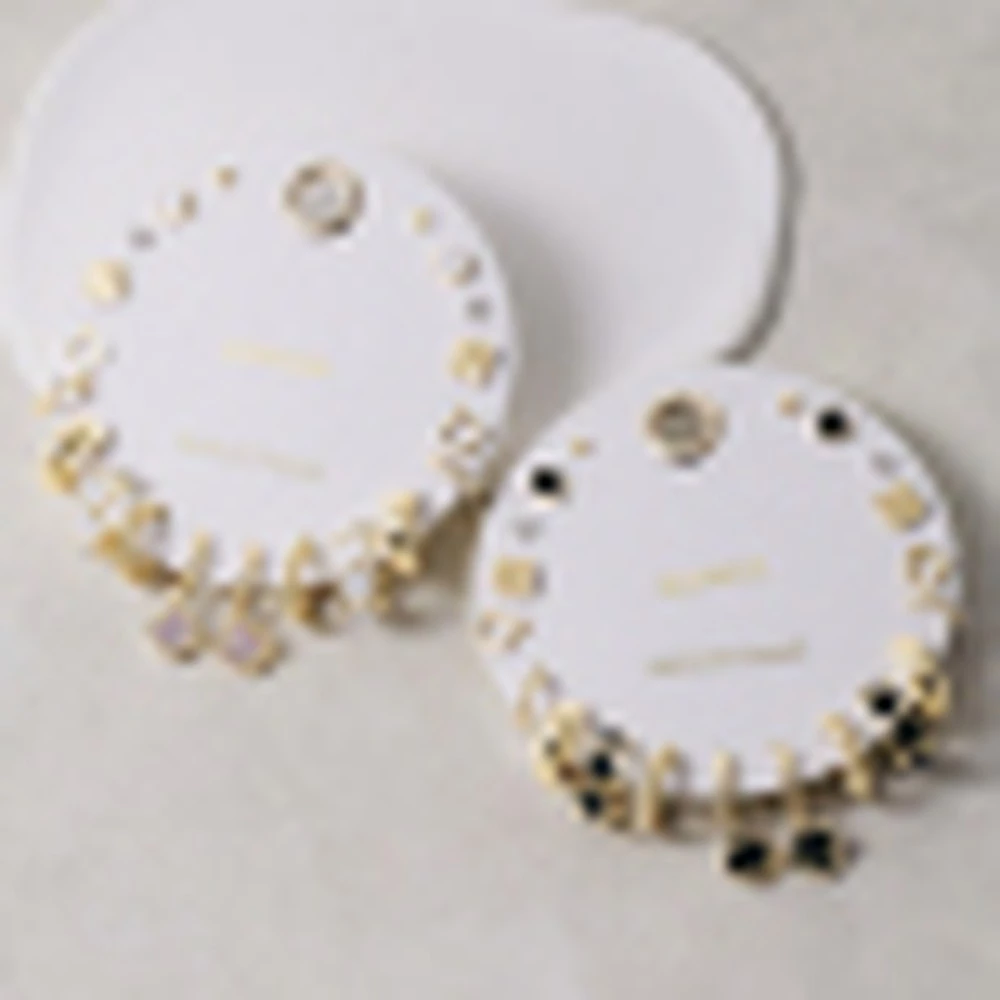 Clover Charm Stud And Hoop Earring Set