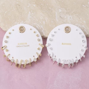 18K Gold Dipped Knot Stud And Hoop Ten Pair Earring Set