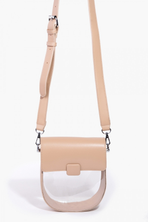 Leather Clear See Through Crossbody Bag