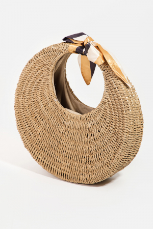 Round Straw Braided Circle Bag