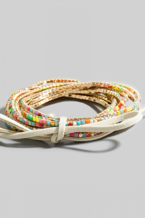 Rhinestone Pave Elastic Bracelet Set