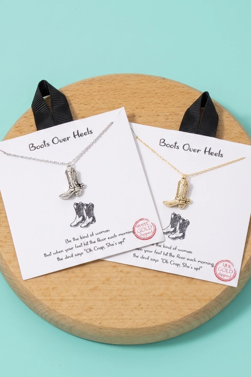 Boots Over Heels Cowboy Boot Necklace