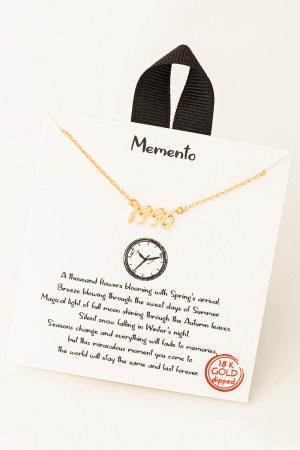 Year 1996 Print Charm Necklace