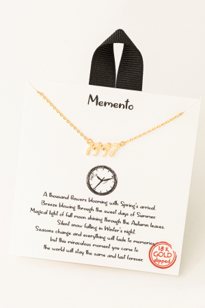 Year 1997 Print Charm Necklace