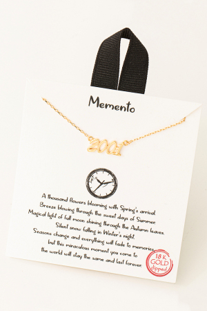 Year 2001 Print Charm Necklace