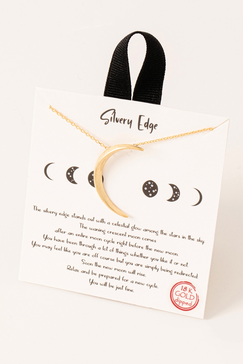 Gold Dipped Crescent Moon Pendant Necklace