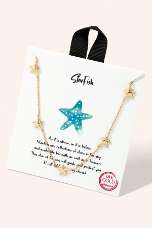 Gold Dipped Starfish Station Necklace